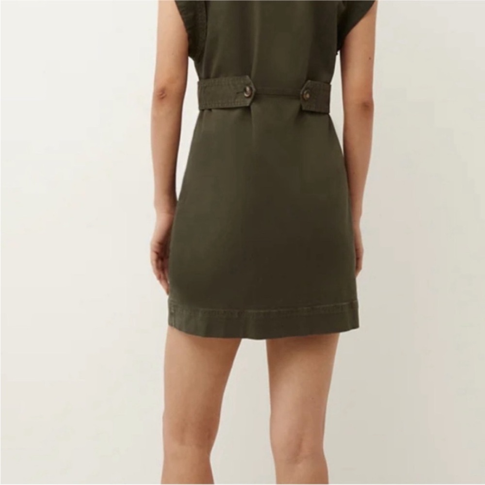 Veronica Beard Jax Dress Army Green Shirtdress Cap Sleeve Mini Cargo Sz 8 - Picture 4 of 16